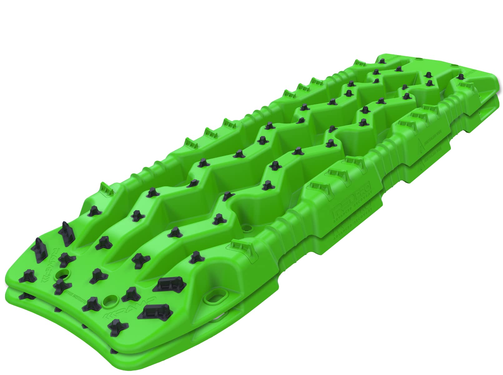 TRED PRO Recovery Boards TREDPROGR Traction Tracks with Teeth, EXOTRED Composite Construction SIPE-LOCK Grip Profile – Ideal for unstocking your 4x4 vehicle Green / Black