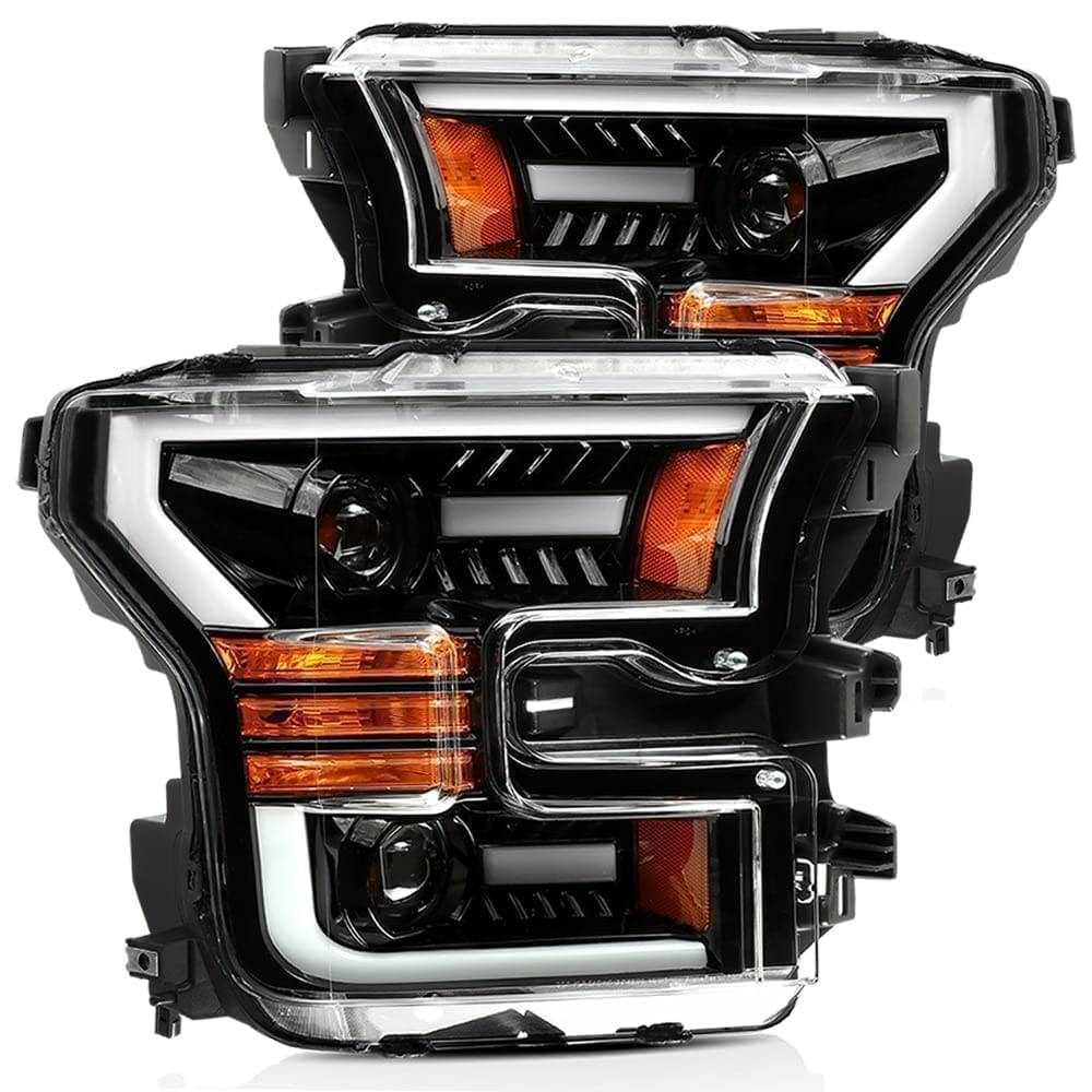 880168 AlphaRex USA LUXX Series LED Projector Headlights w/Activation Light and Driver Running Light fits Ford F-150