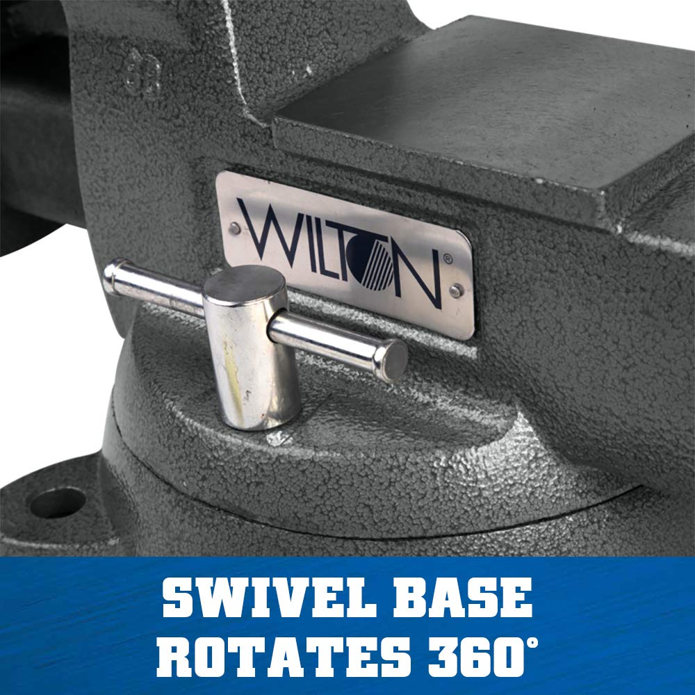 Wilton 8" Jaw Width Mechanics Bench Vise, 8-1/4" Jaw Opening, 4-3/4" Throat (Model 748A)