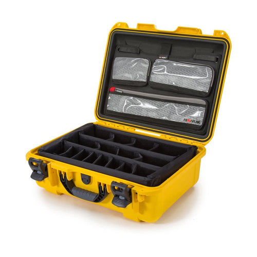 Waterproof Nanuk 930 Hard Case with Lid Organizer and Padded Divider - Yellow (930-6004)