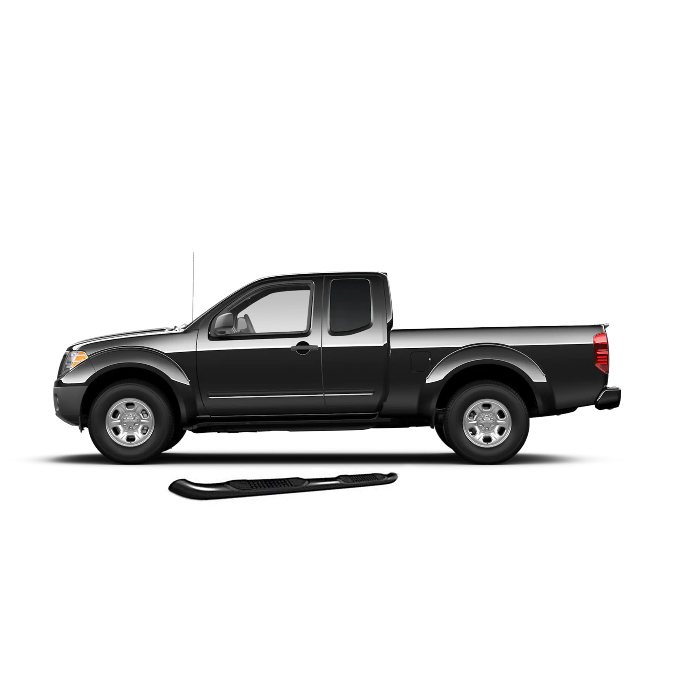 3in Black Horse Side Steps Compatible with 2009-2012 Suzuki Equator Extra Cab|2005-2024 Nissan Frontier Extended Cab-9NIFRKA