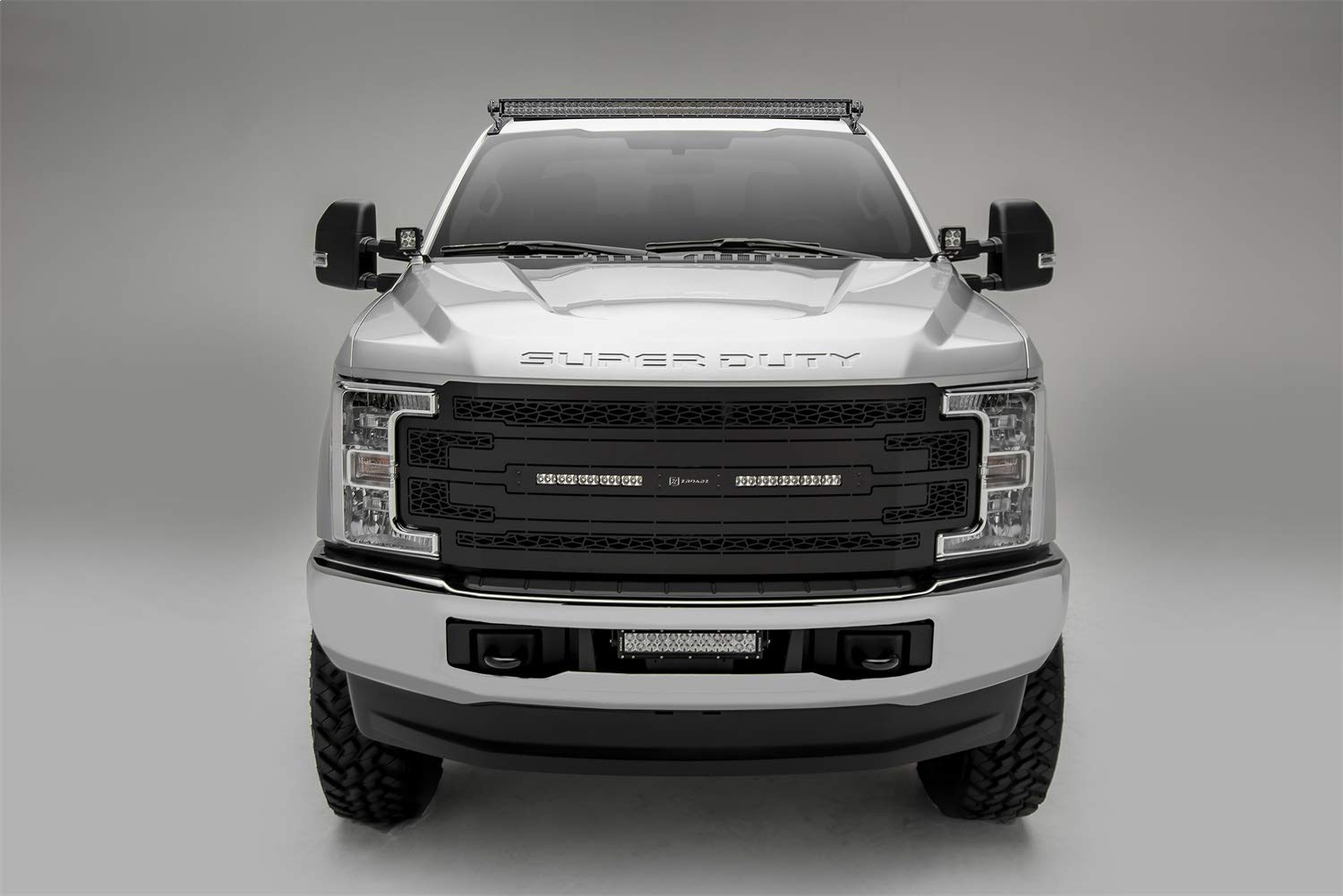 ZROADZ Front Roof LED Bracket Compatible with Ford (2017-2022) to mount (1) 52 Inch Curved LED Light Bar - PN #Z335471, Black