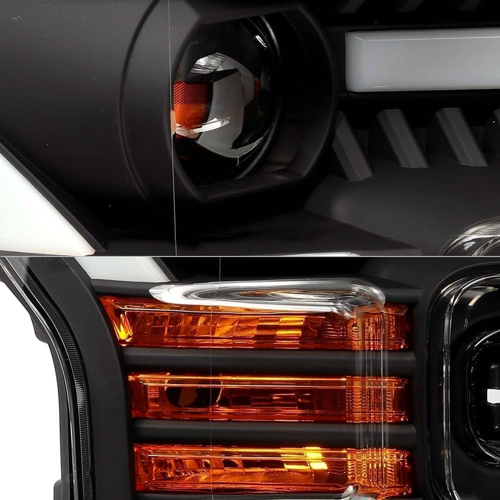880167 AlphaRex USA LUXX-Series LED Projector Headlights w/Activation Light and Driver Running Light fits Ford F-150, Clear