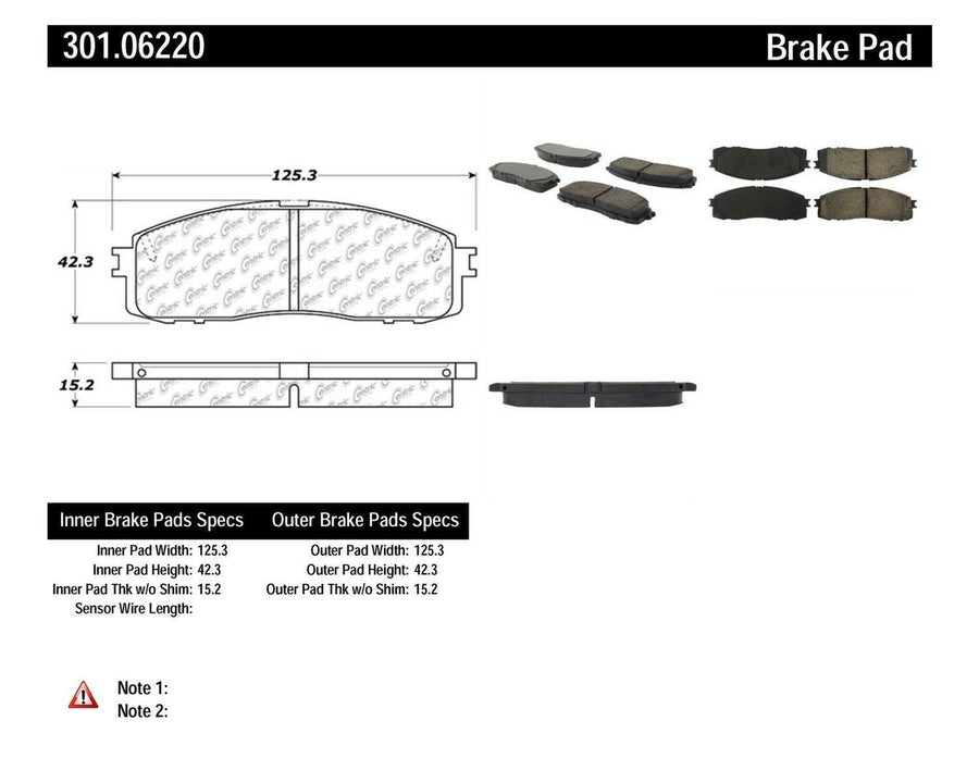 Premium StopTech Brake Pad 301.06220