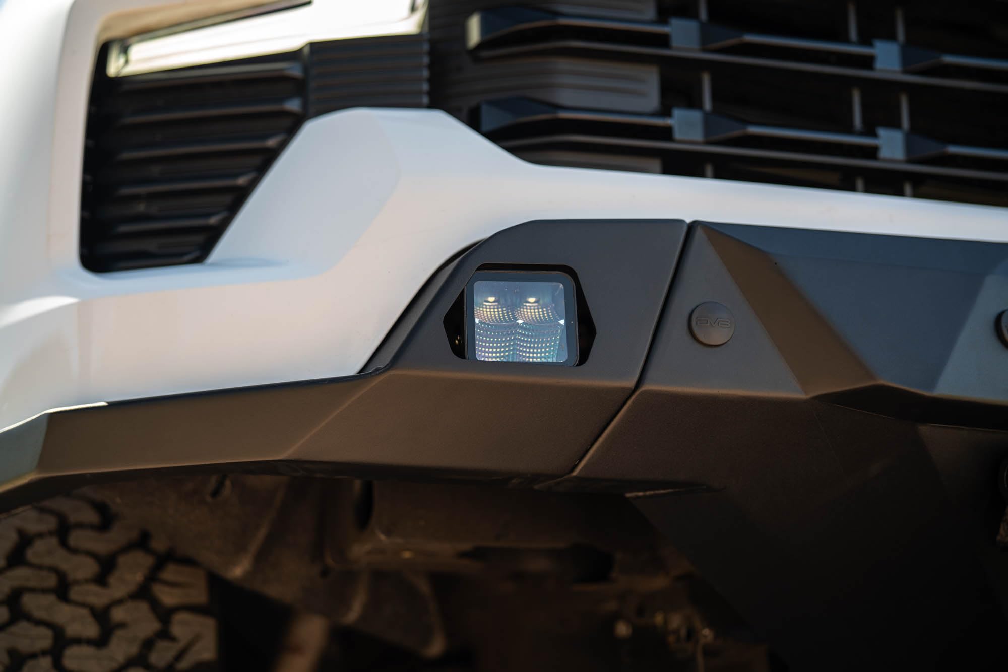 2022-2025 Chevy Silverado 1500 DV8 Offroad Spec Series Front Bumper | Low-Profile Fitment | Hidden Winch Mount | 20" Light Bar Mount | (2) Pod Light Mounts | Pair of D-Ring Mounts | Front Skid Plate
