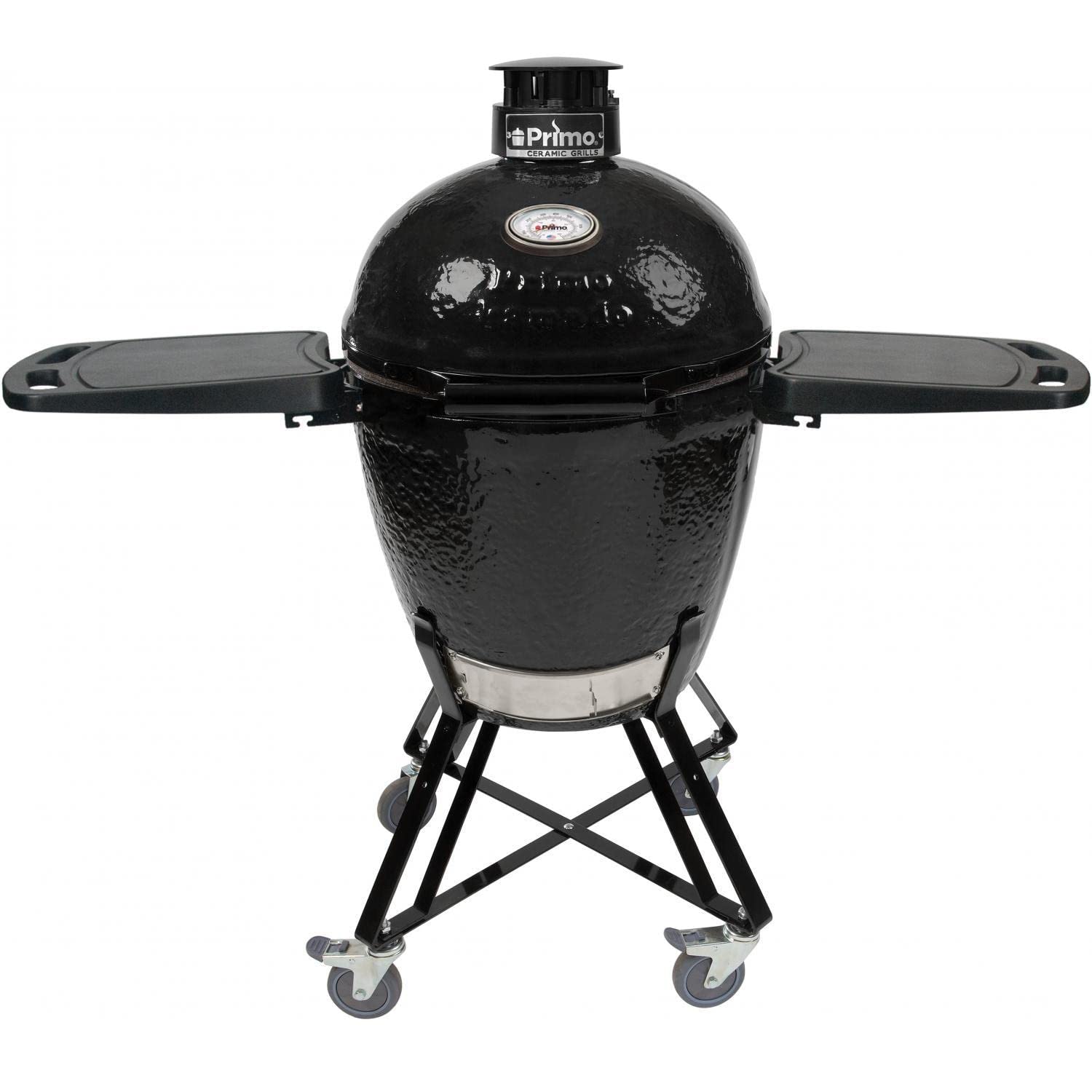 All-in-One Primo Large Round Ceramic Kamado Grill with Cradle & Side Shelves - PGCRC (2021)