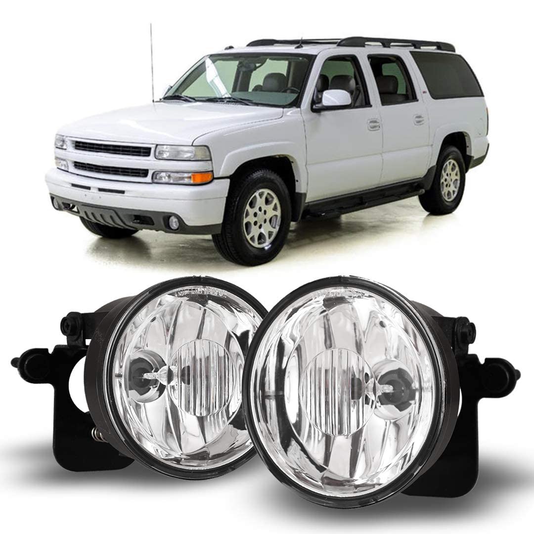 Fog Lights Winjet Compatible with 2000 2001 2002 2003 2004 2005 2006 Chevy Tahoe & Suburban 1500 (Fit Z71 ONLY) / 94-03 Pontiac Grand Prix / 2000-2005 Pontiac Sunfire Driving Fog Lamp
