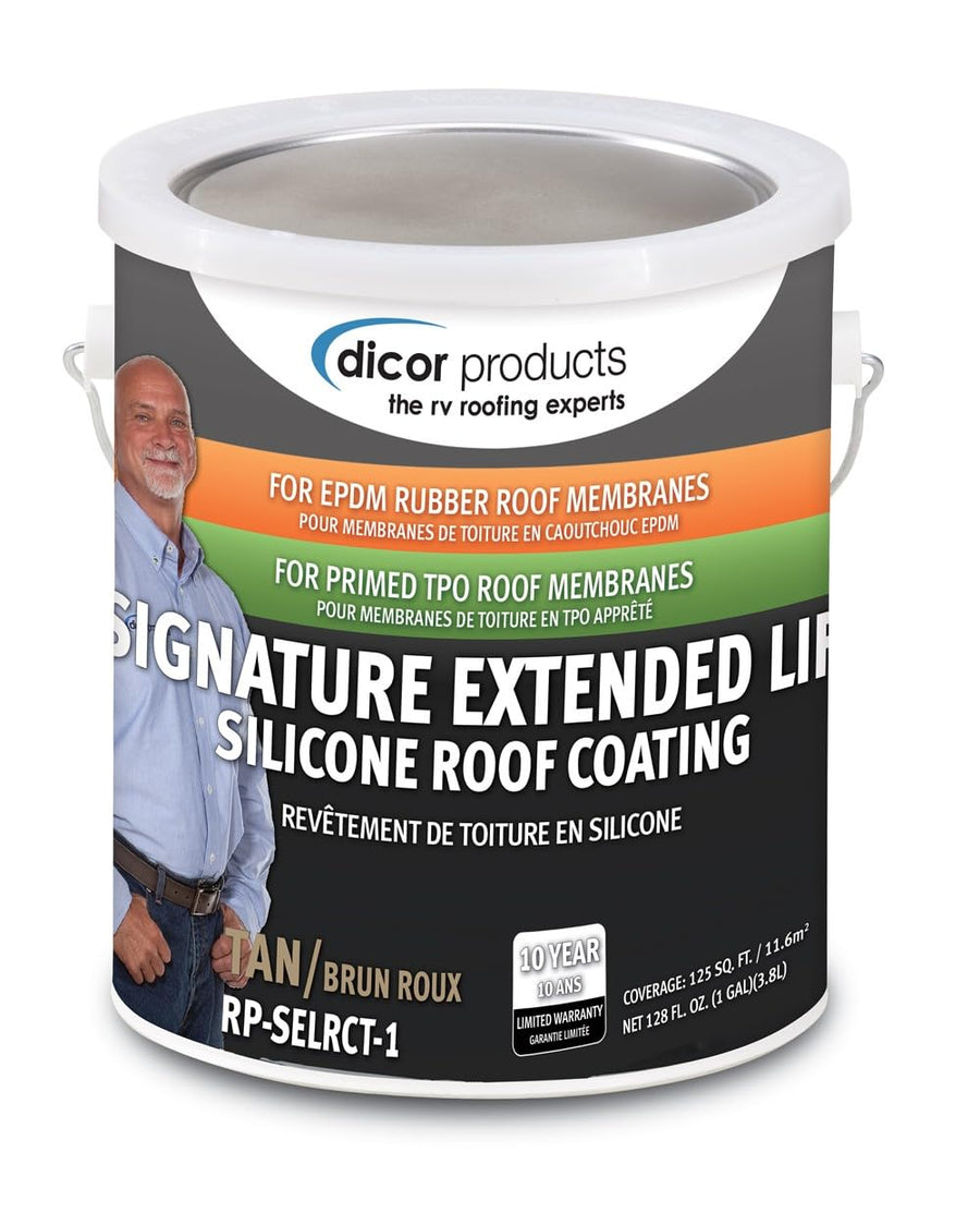 Dicor Signature RP-SELRCT-1 Extended Life RV Roof Coating - Brown - Ideal for Protecting and Extending the Life of RV Roofs