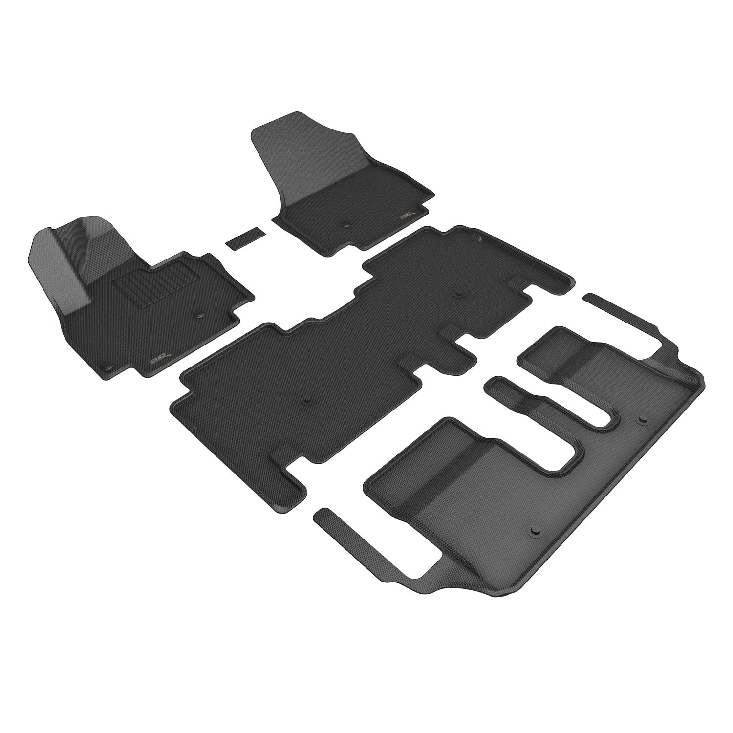 Kagu 3D MAXpider Custom Fit Floor Mat (Black) Compatible with Kia EV9 7-Seat 2024-2026 - Full Set