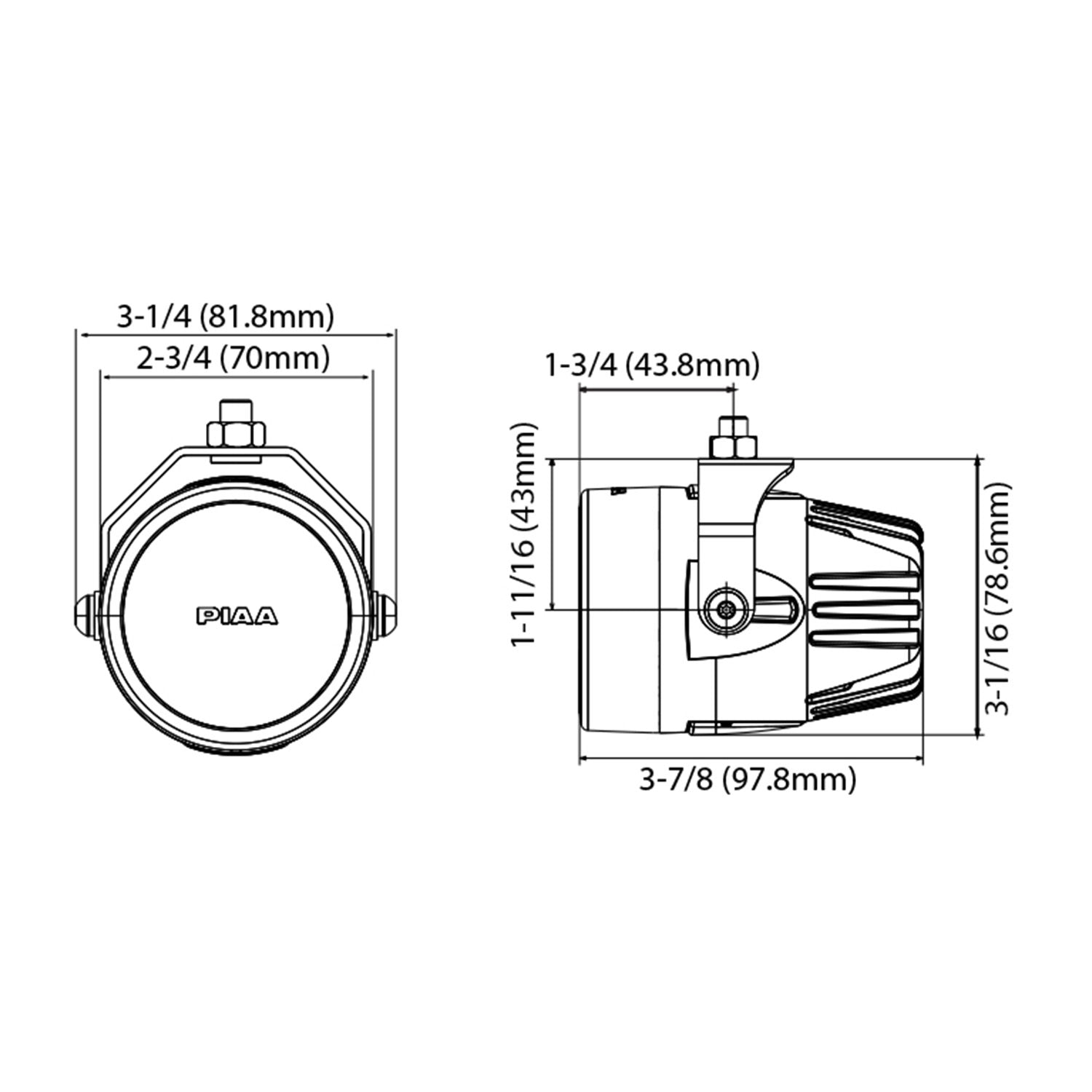 PIAA LP270 02700 2.75" Single LED Fog Light (SAE Compliant)