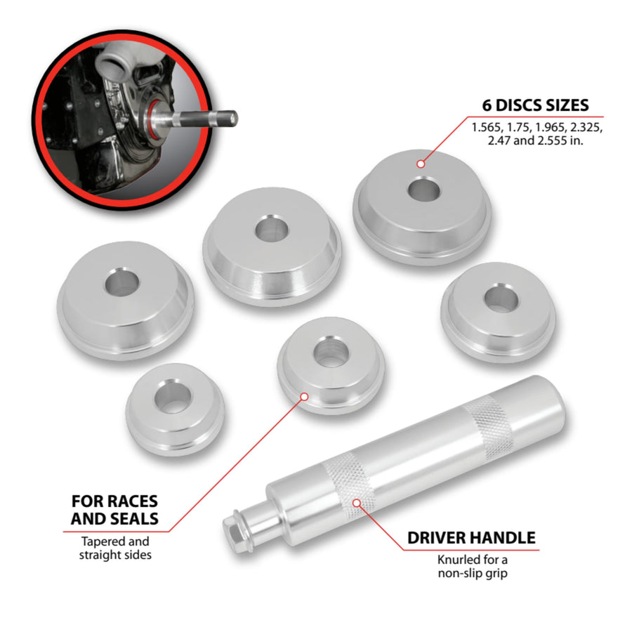 W83020 Performance Tool Bearing Race And Seal Driver Set,7-Piece