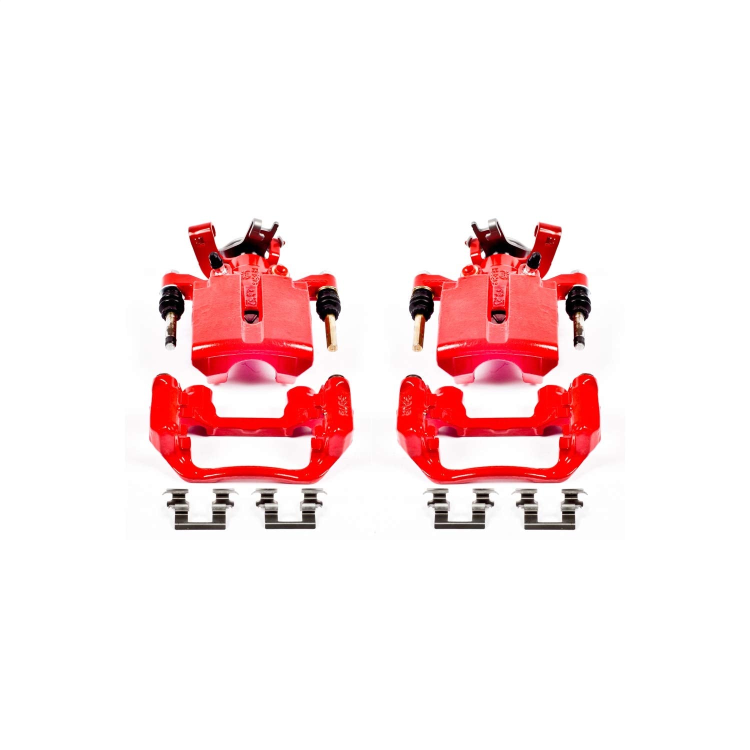 Power Stop S4892 Rear Pair of High-Temp Red Powder Coated Calipers for Chevrolet Cobalt, Chevrolet HHR, Chevrolet Malibu, Pontiac G5, Pontiac G6, Saturn Aura, Saturn Ion [Model Specific]