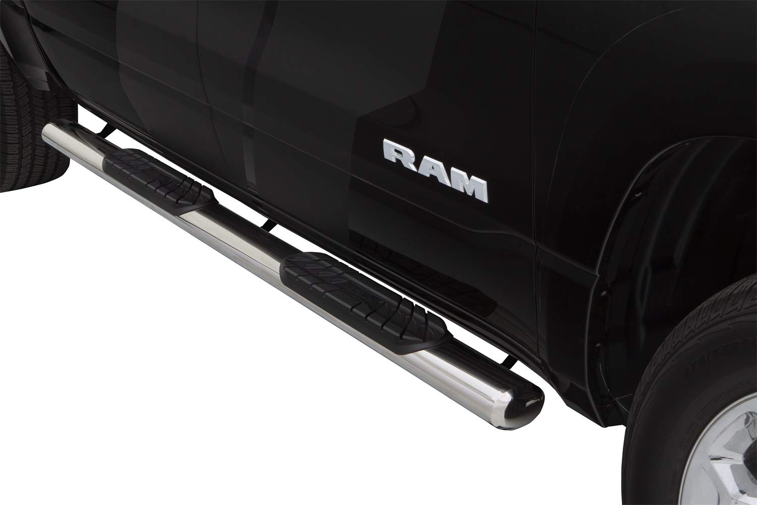 Lund RealTruck 23584781 Polished Stainless Steel 4" Oval Straight Nerf Bars for 2009-2018 Dodge Ram 1500, 2010-2018 Ram 2500/3500 Crew Cab
