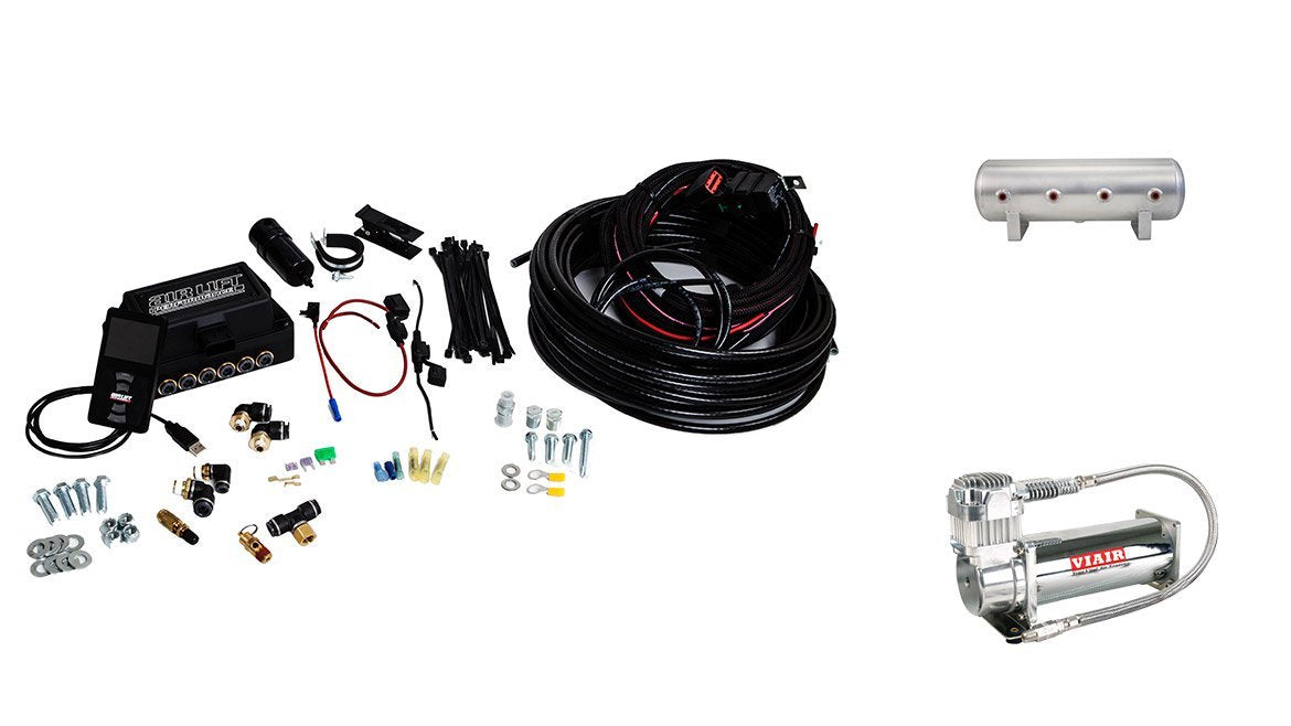 3P Air Lift System (1/4" Air Line, 2.5 Gallon Lightweight Aluminum Tank, VIAIR 444C Compressor)