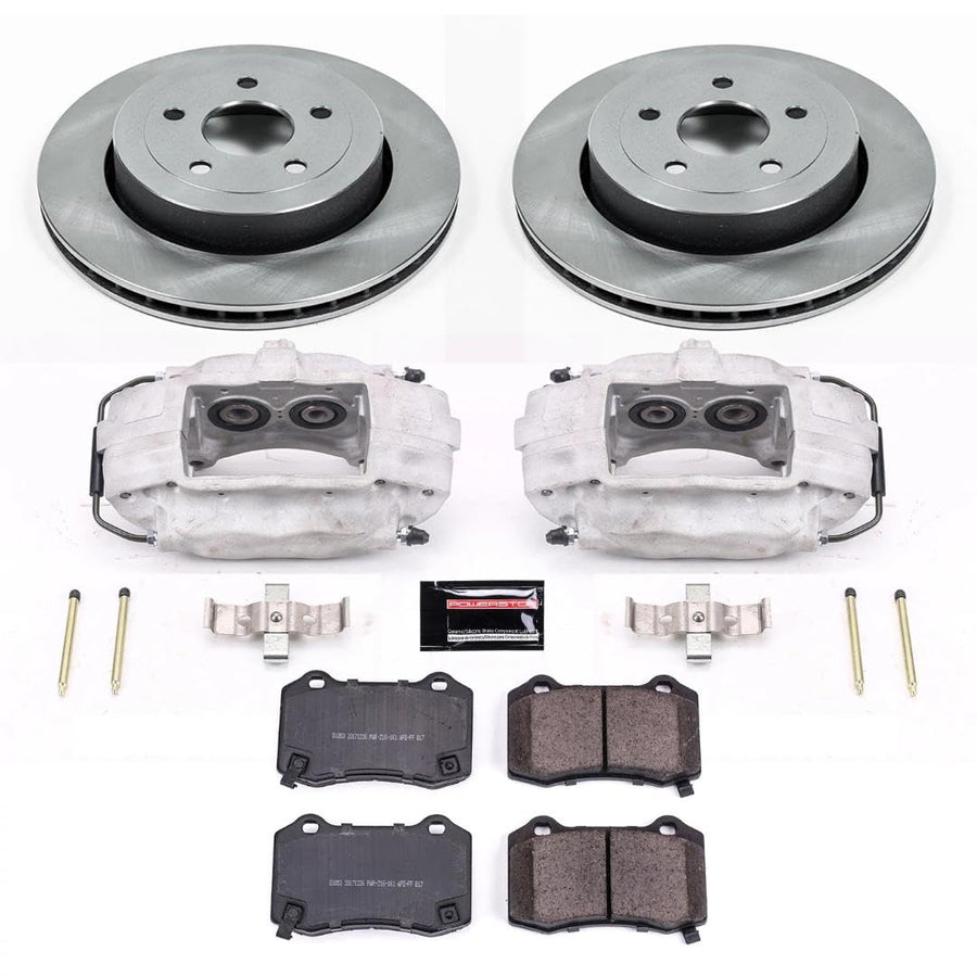 Power Stop KCOE2949 Replacement Autospeciality Rear Caliper Kit- OE Rotors, Ceramic Brake Pads, Calipers For Jeep Grand Cherokee 2006-2010 [Model Specific]