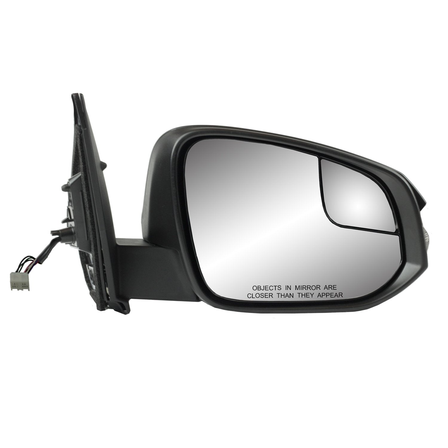 Toyota RAV4 Passenger Side Mirror, US Built, Textured Black w/PTM Cover, w/Turn Signal, spot Mirror, Foldaway, w/o Blind spot Detection, Does not Apply to Hybrid Models, Heated Power