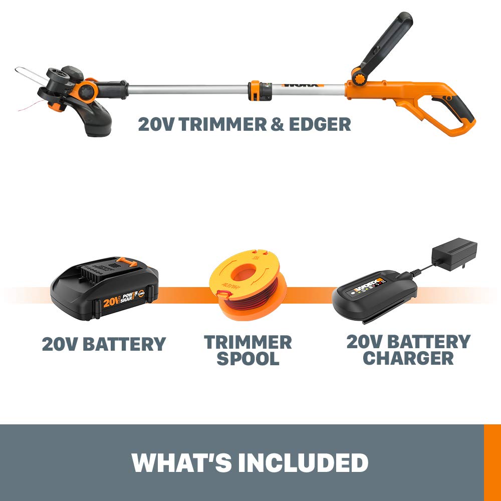 Cordless WORX String Trimmer 20V 2 in 1 Trimmer and Edger WG162 (Battery & Charger Included)