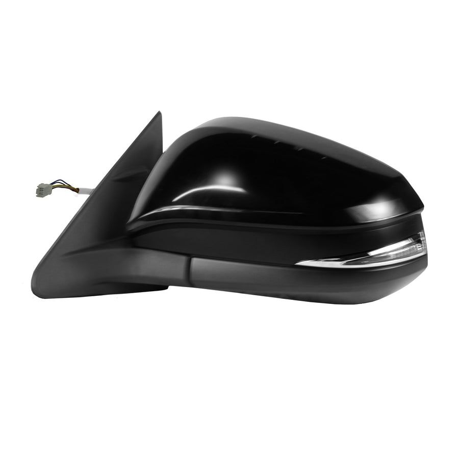 Mirror Driver Side for Toyota Highlander, textured black w/PTM cover, w/signal, foldaway, w/o blind spot detection, Heated Power