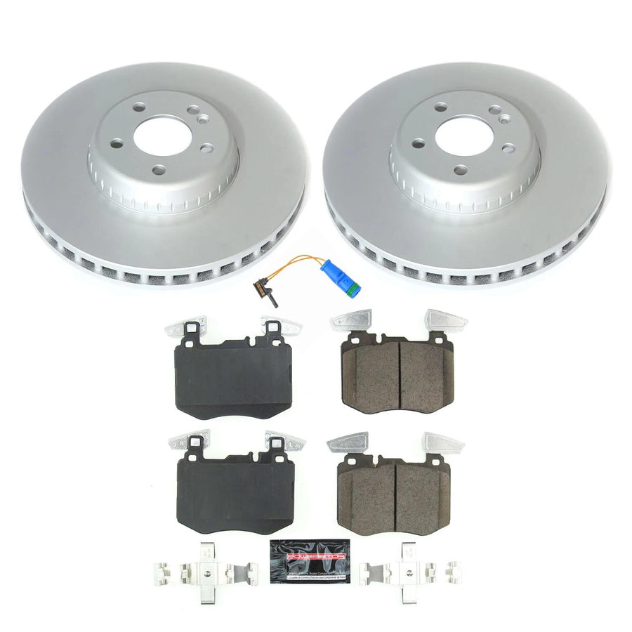 Power Stop Z17 CRK8322 Front Coated Rotor Kit-Coated Brake Rotors, Ceramic Brake Pads For Mercedes-Benz GLC300 2019-2021 [Model Specific]