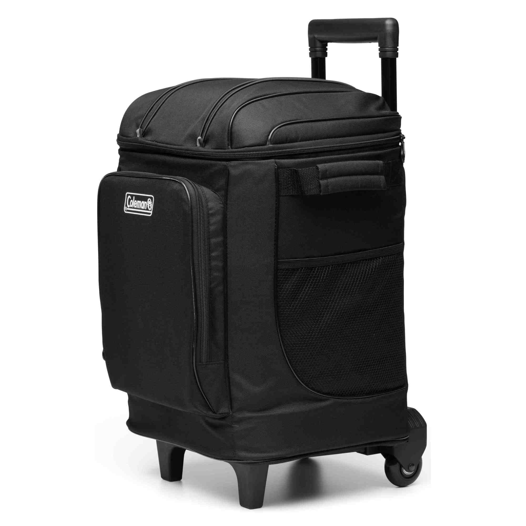 42-Can Coleman Soft Rolling Cooler with Wheels, Leak-Proof Portable Insulated Chiller with 12+ Hour Ice Retention, Made with Recycled Materials