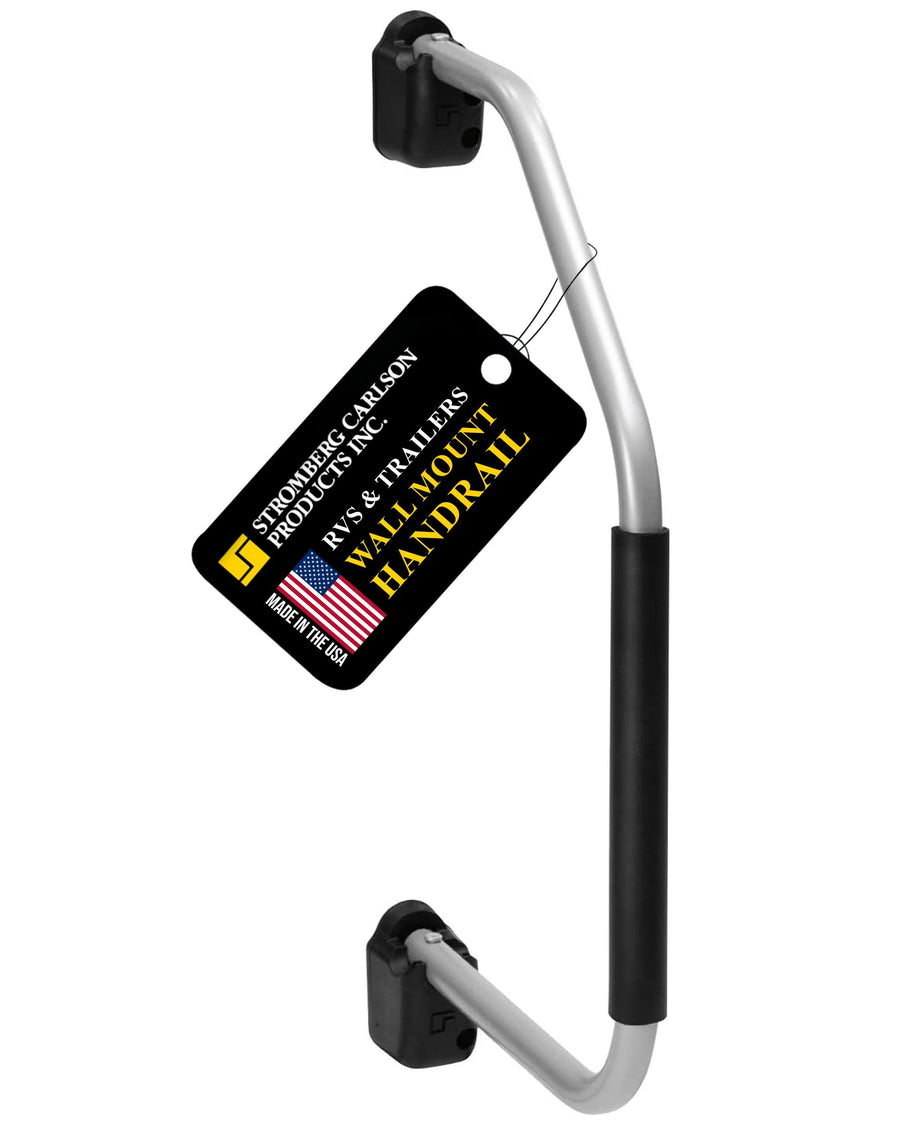 Stromberg Carlson Lend A Hand AM-300 Assist Rail - RVs & Trailers Wall Mount Handrail, RV Door Handle, Ideal for RVs & Trailers, Camper Entry Door Handle, Silver Finish, 27" Long x 15.5" Depth