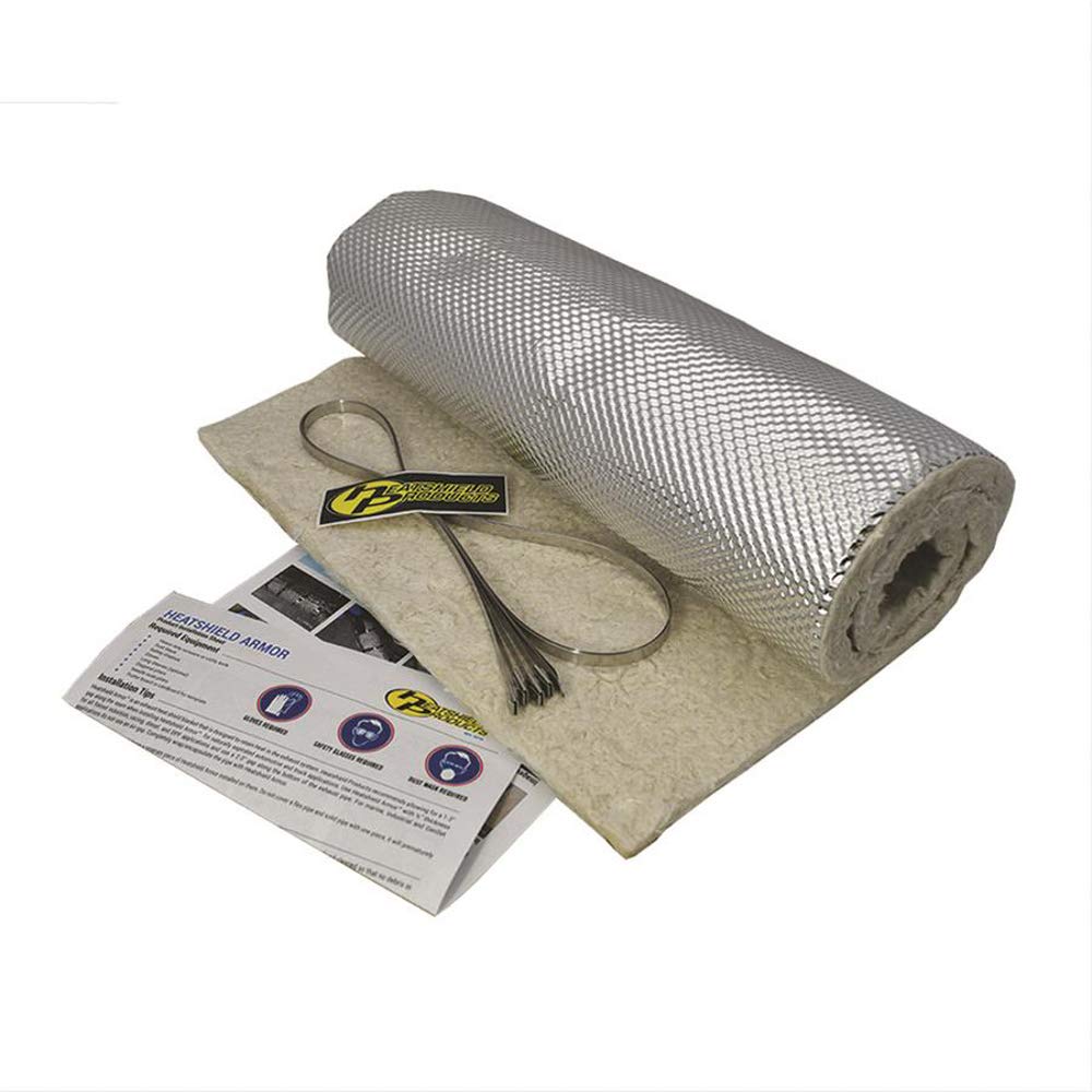 Heatshield Products Heatshield Armor Kit 1/2" Thick x 1' Wide x 3' Long 176001 Hot Pipe Heat Shield Kit with 4 Stainless Steel Locking Ties