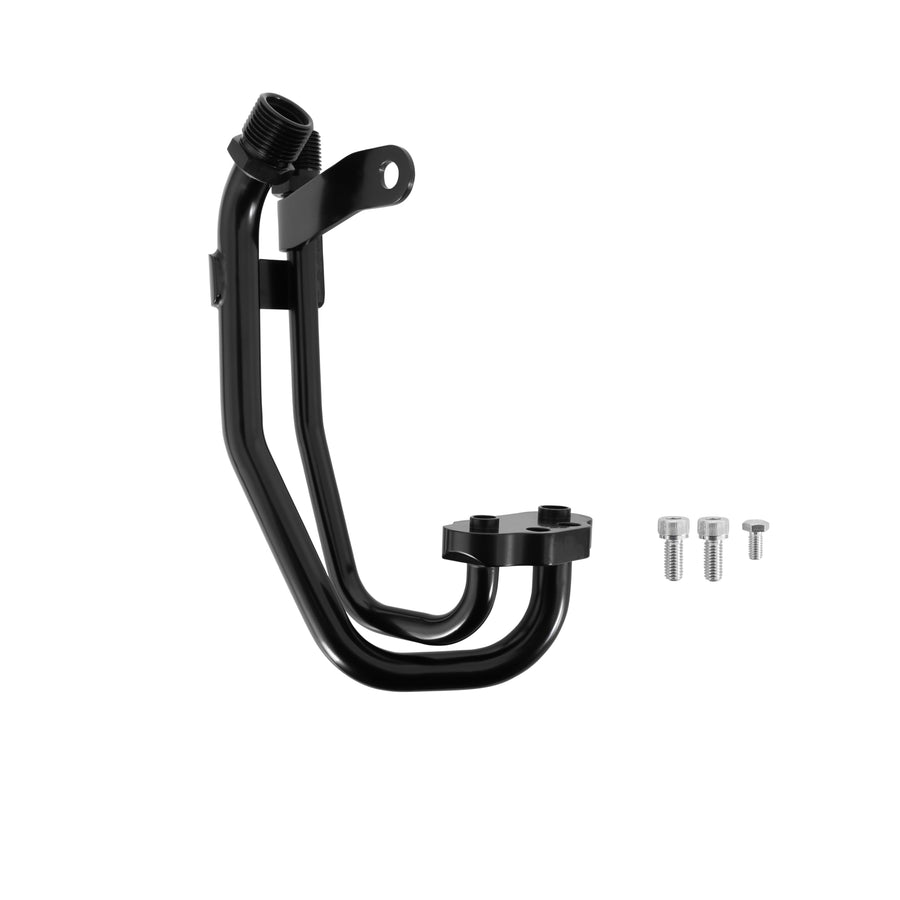 Holley A/C Line Adapter Manifold 97-443 - SD7 Compressor - Driver Side Exit