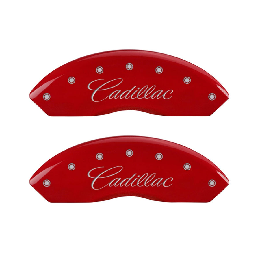 Caliper Covers MGP 35010SSTSRD with Red Powder Coat Finish, (Set of 4)
