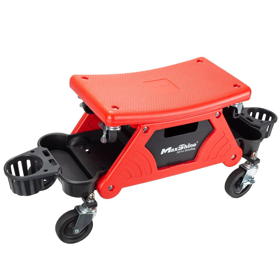 Maxshine Creeper Seat Detailing with Built-in Storage | 2-in-1 Modular Rolling Garage Stool with Tool Tray | Mechanic Shop Seat for Car Detailing, Polishing, Repairs & Auto Care