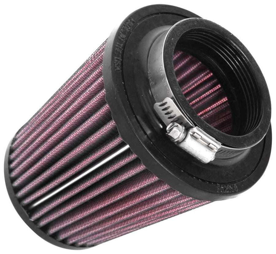 High-Flow K&N Original Lifetime Universal Clamp-On Air Filter: High Performance, Premium, Washable: Flange Diameter: 2.5 In, Filter Height: 5 In, Flange Length: 0.75 In, Shape: Round Tapered, RU-9630