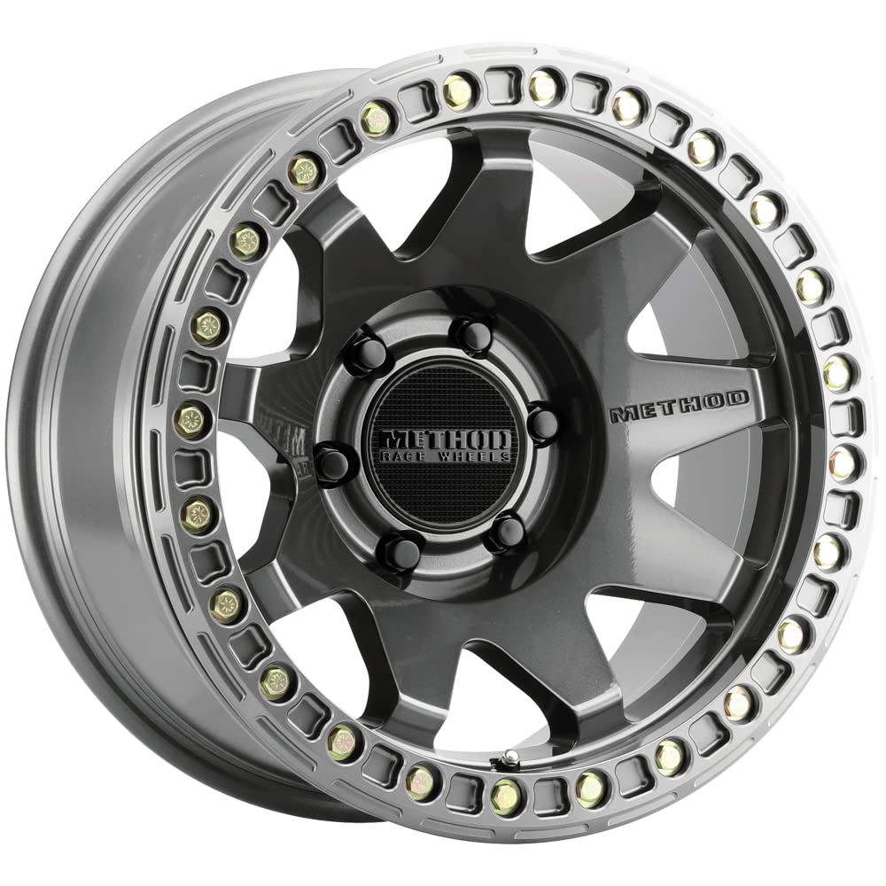 108 Method Race Wheels Titanium Wheel with Gloss (17 x 9. inches /6 x 5 mm, -44 mm Offset)
