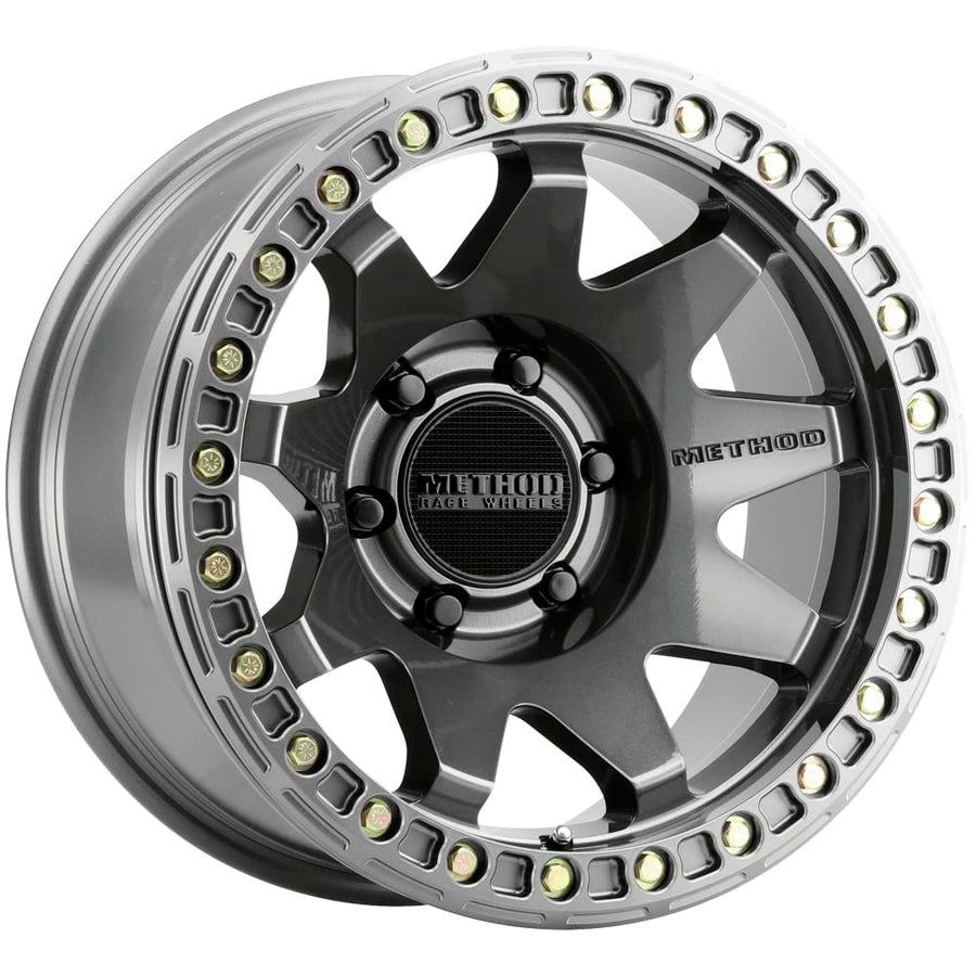 108 Method Race Wheels Titanium Wheel with Gloss (17 x 9. inches /6 x 5 mm, -44 mm Offset)