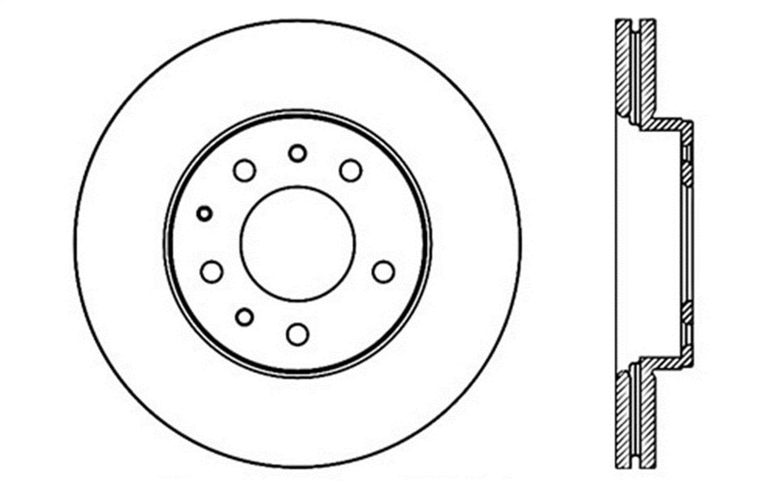StopTech Centric 127.45063R Sport Drilled/Slotted Brake Rotor (Front Right), 1 Pack