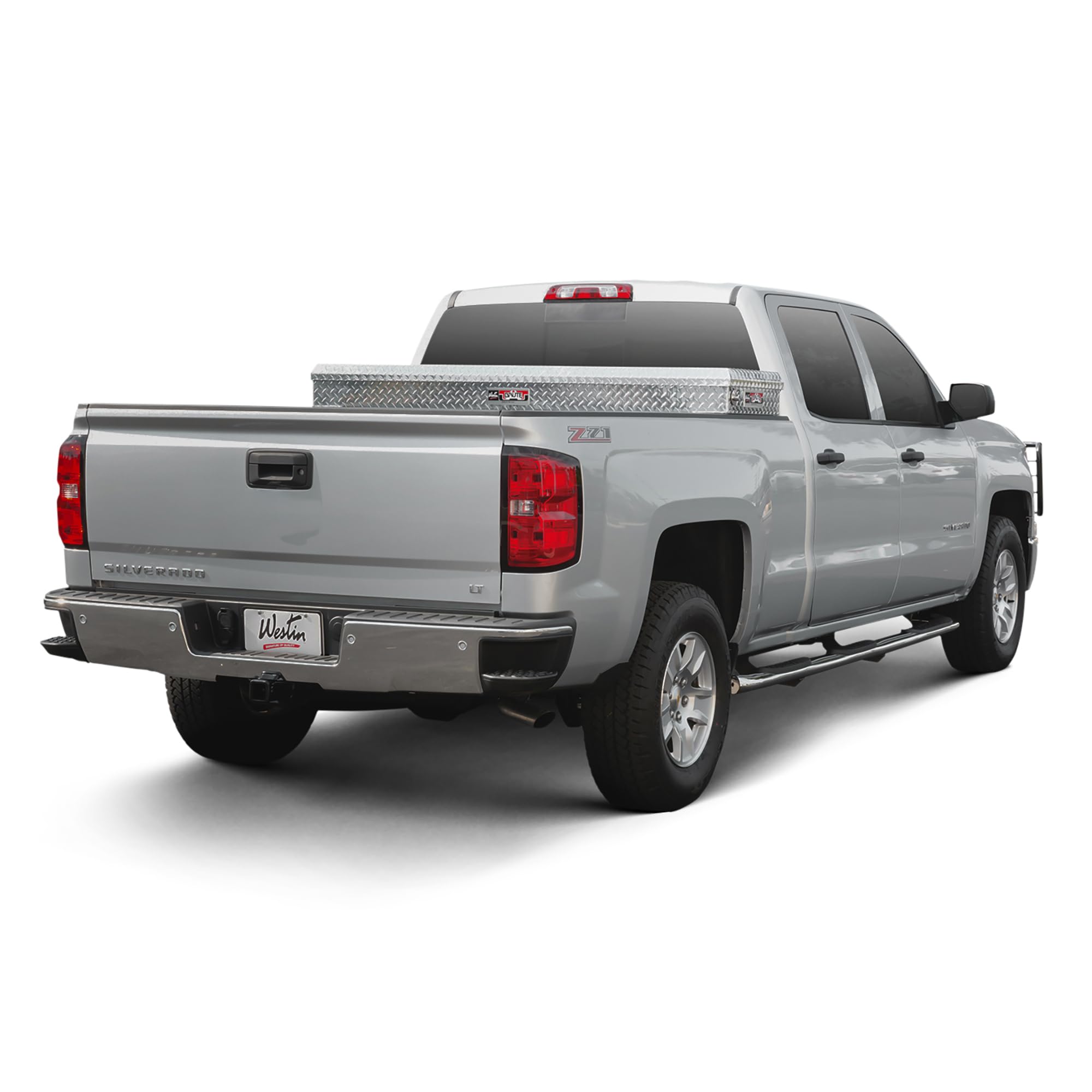 PRO TRAXX 5 Westin Oval Wheel to Wheel Nerf Bars fits 2007-2018 Silverado Sierra 1500 Crew Cab 5'5" Bed (Exc 2007 Classic) Stainless Steel Pair