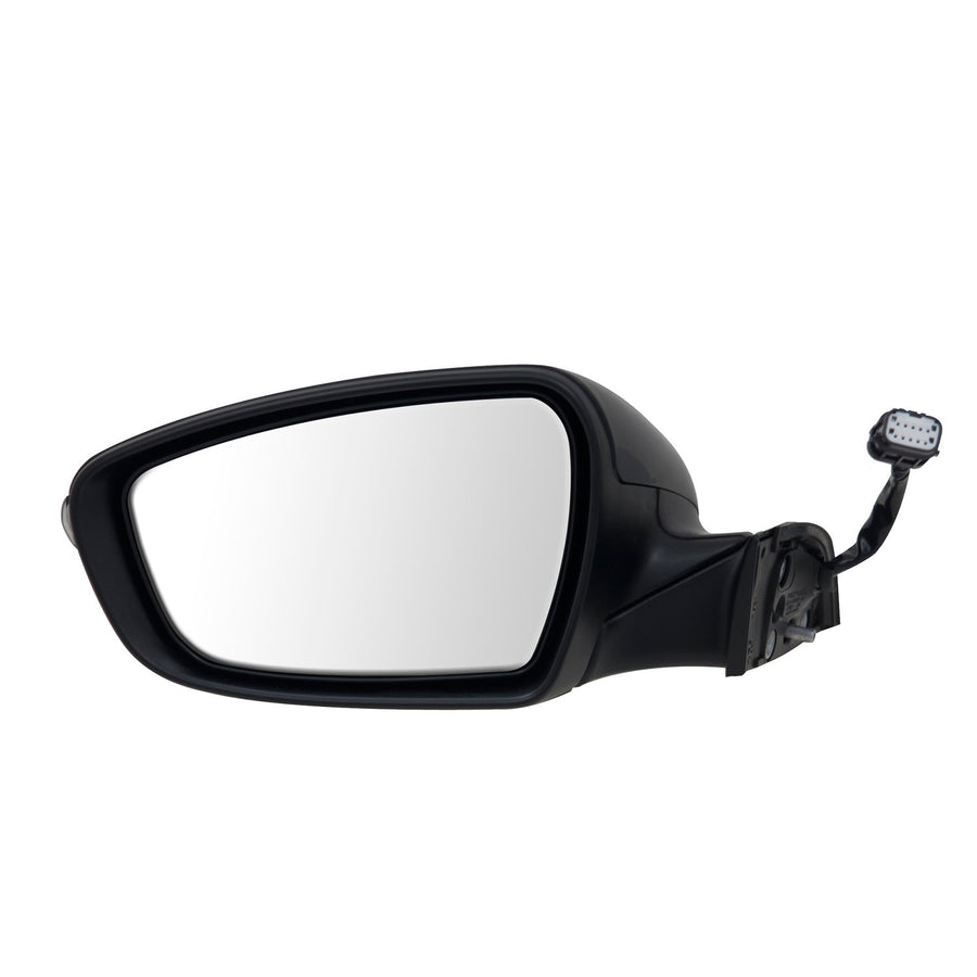 Driver Side Fit Mirror for Kia Forte Sedan, Forte 5 Hatchback, Textured Black w/PTM Cover, w/Turn Signal, Puddle lamp, Power Folding, Heated Power