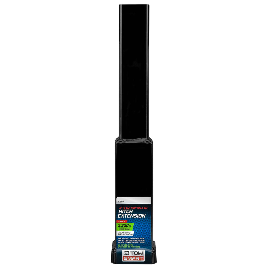 Steel Hitch Extender 12 in. with Collar, Fits 2 in. Receiver, 3,300 lb. Capacity