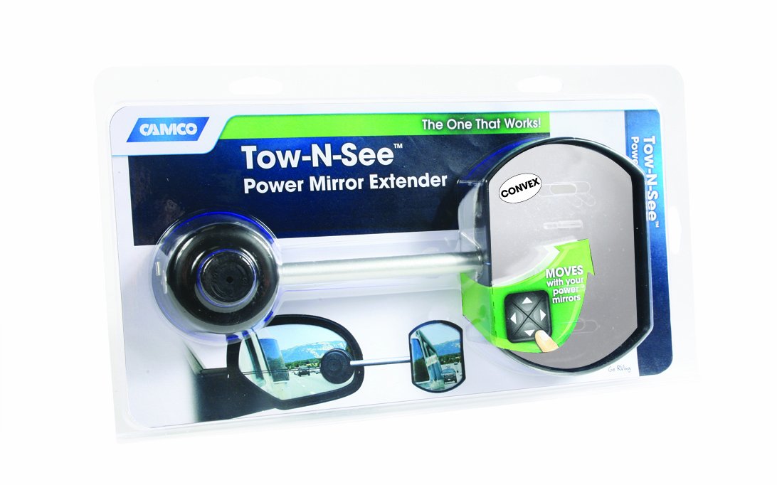Tow-N-See Camco Mirror | Features Quick and Simple Installation & Attaches to Existing Side Mirror | Perfect to Add to RV Accessories, Truck Accessories, Car Accessories & More | Convex Style (25668)
