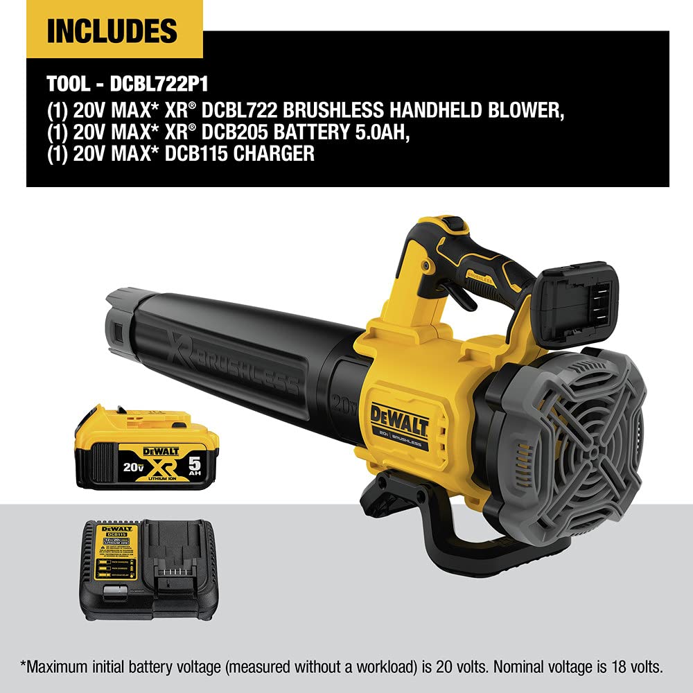 20V MAX* DEWALT XR Leaf Blower, 125-MPH, 450-CFM (DCBL722P1)
