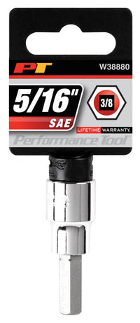 W38880 Performance Tool 3/8-Inch Drive Hex Bit Socket, 5/16