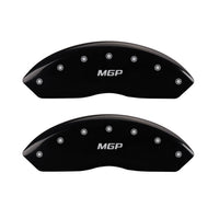 MGP Caliper Covers 'MGP' Engraved Caliper Cover with Black Powder Coat Finish and Silver Characters 41106SMGPBK, (Set of 4)