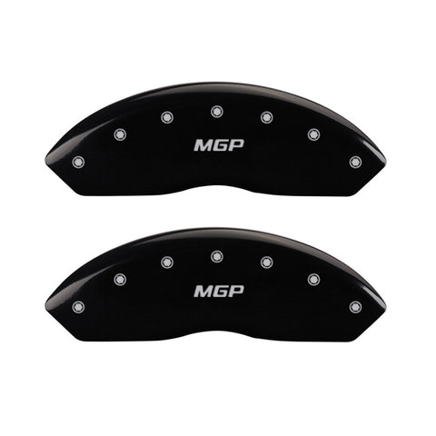 Caliper Covers MGP 39016SMGPBK Black Powder Coat Finish with Silver Characters, Set of 4