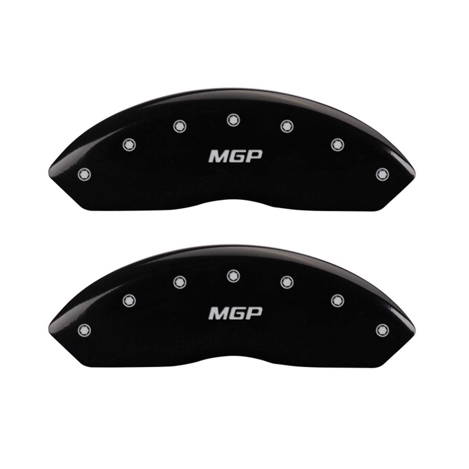 Caliper Covers MGP 39015SMGPBK Black Powder Coat Finish with Silver Characters, Set of 4