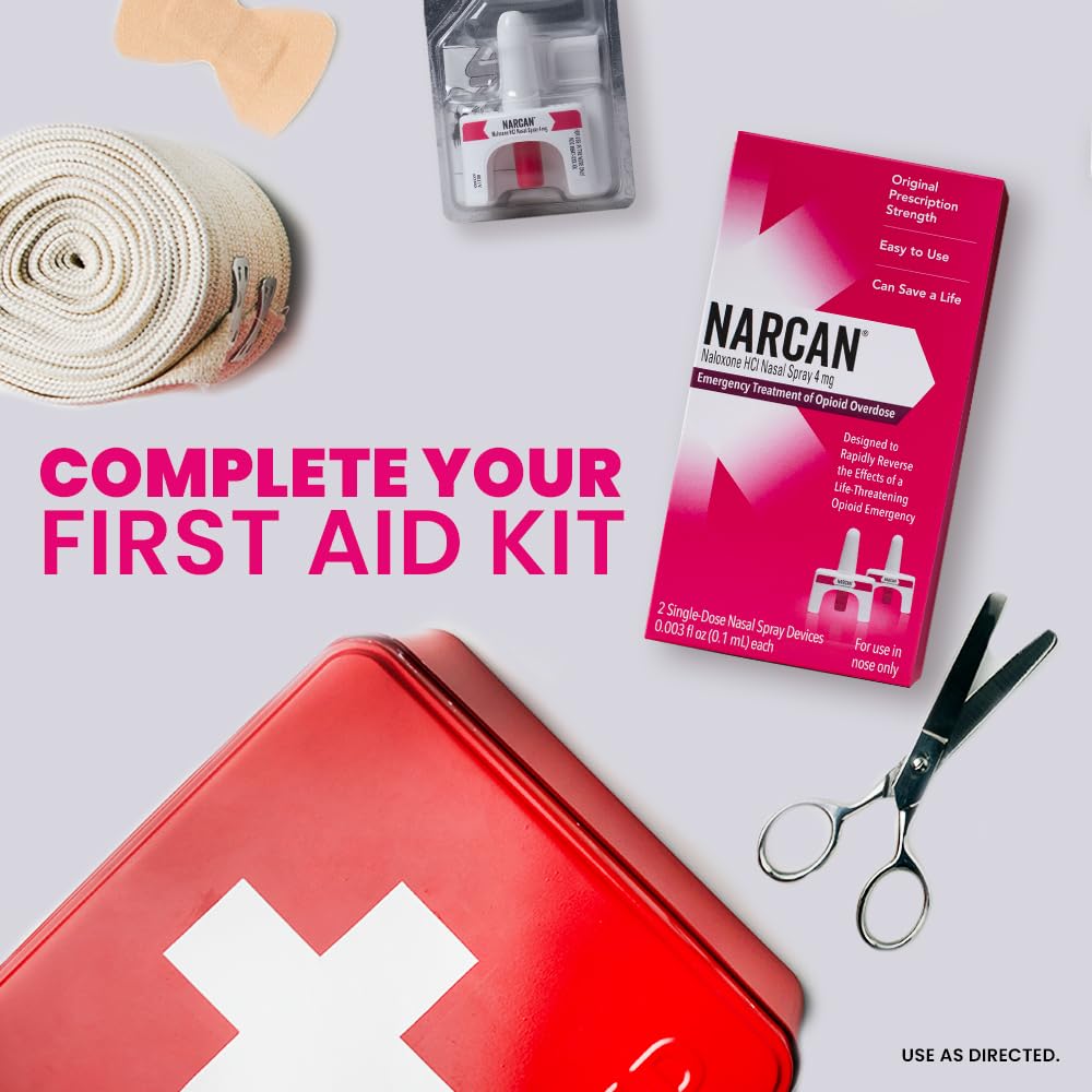 NARCAN 4 mg Nasal Spray, Emergency Treatment of Opioid Overdose, 2 Single-Dose Devices