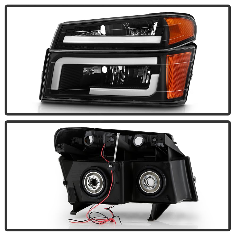 Chevy Colorado 04-12 / Canyon 04-12 / Isuzu i-208 i-350 2006 / Isuzu i-290 i-370 2007-2008 Spyder (xTune) Light Bar Headlights with Bumper Lights - Black
