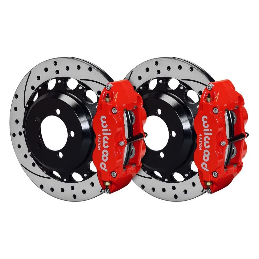WILWOOD FNSL4R 140-12878-DR Rear Kit,12.88", Drilled, Red 99-05 WRX / 99-07 Impreza
