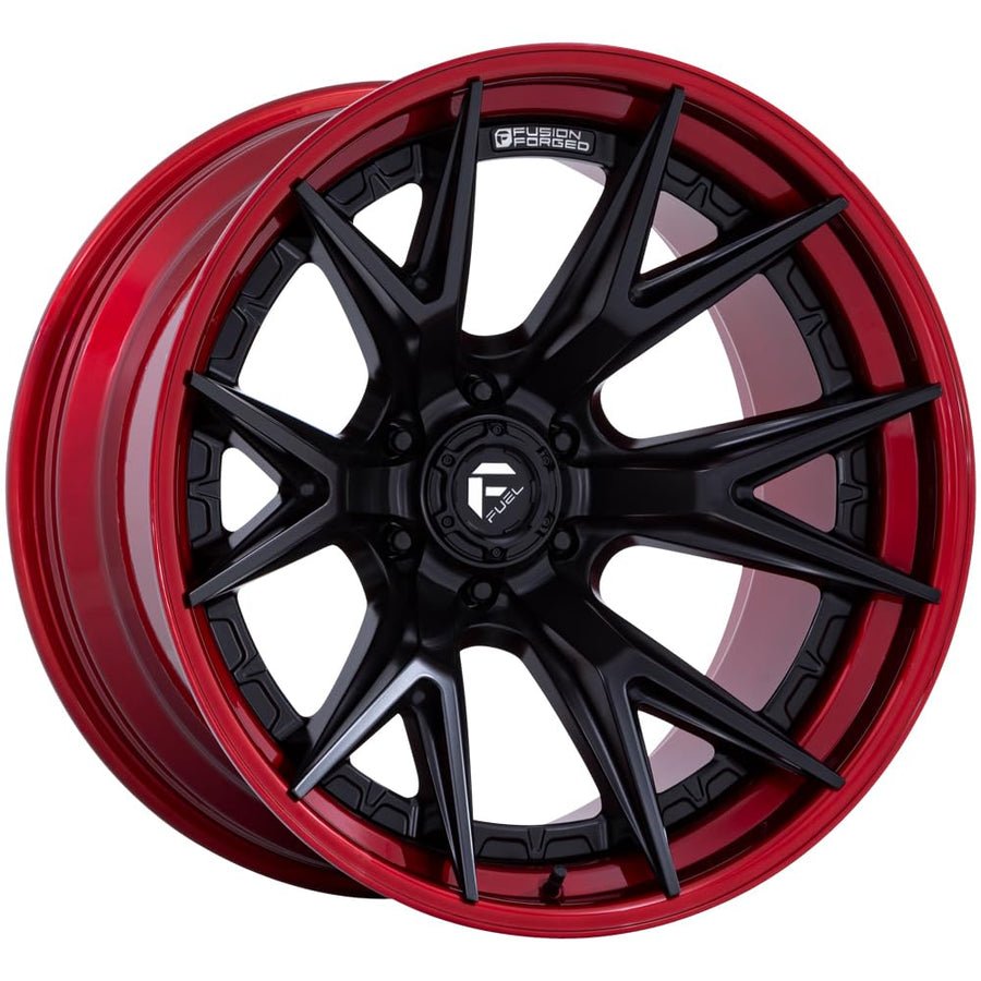 FUEL OFF-ROAD FC402 20X10 CATALYST 6X135 4.79-18mm MATTE BLACK WITH CANDY RED LIP - FC402MQ20106318N