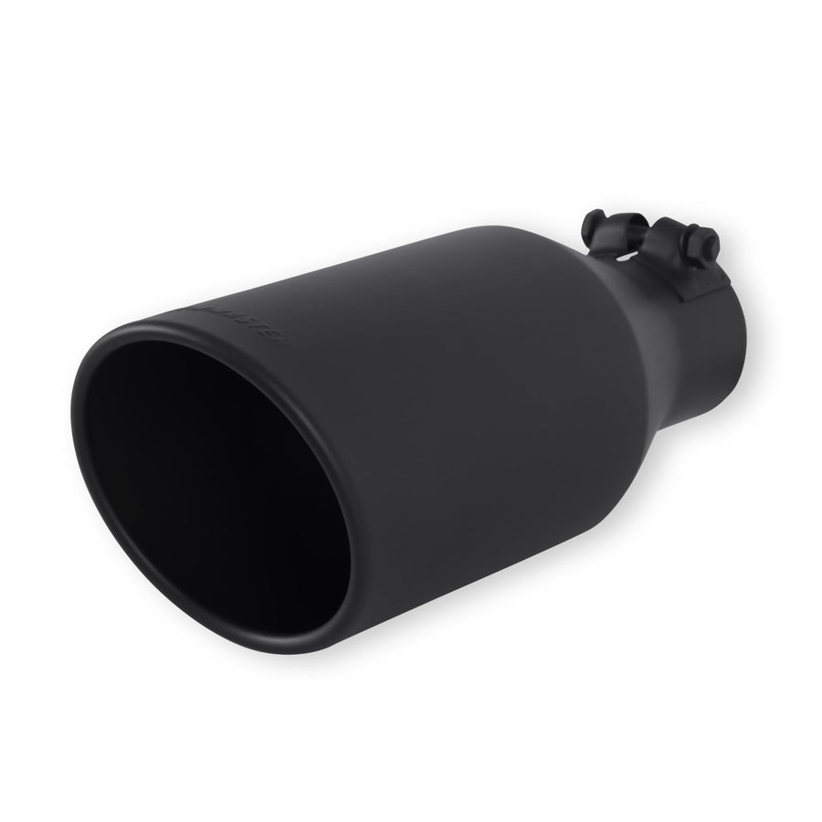 Flowmaster Exhaust Tip 15404B 4.5 Inch Angle Cut Black Ceramic Coated 304 Stainless Steel Fits 2.5 Inch Tubing 11 Inch Long - Clamp On - Sold Individually
