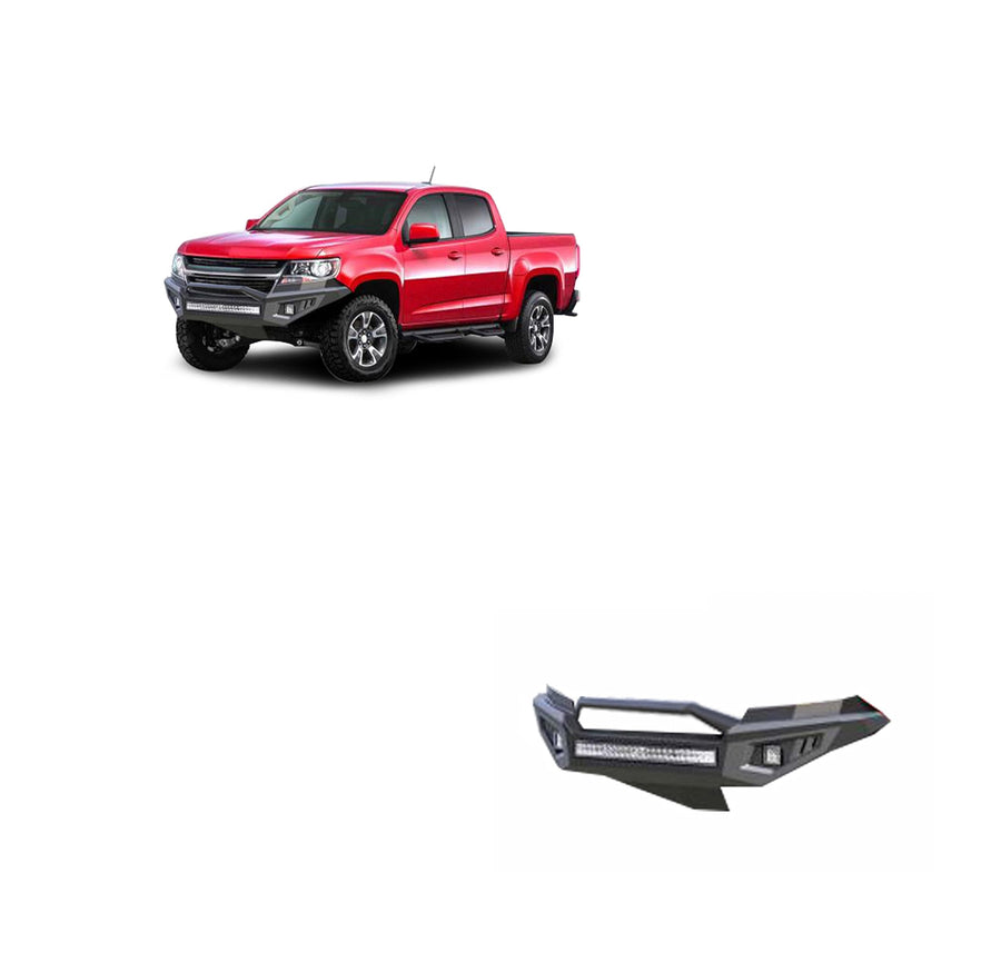Armour II Black Horse Heavy Duty Front Bumper Kit Matte Black Compatible with 2015-2020 Chevrolet Colorado (Excl. ZR2)-AFB-CO20-K2