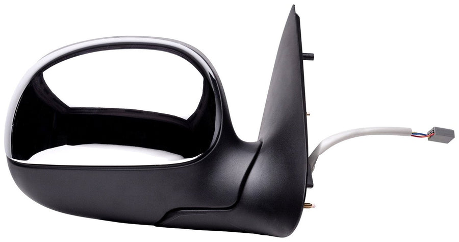 Fit System Side Passenger Mirror for Ford F150, F250 LD Pick-Up, Black, w/Chrome Cover, Foldaway, Power