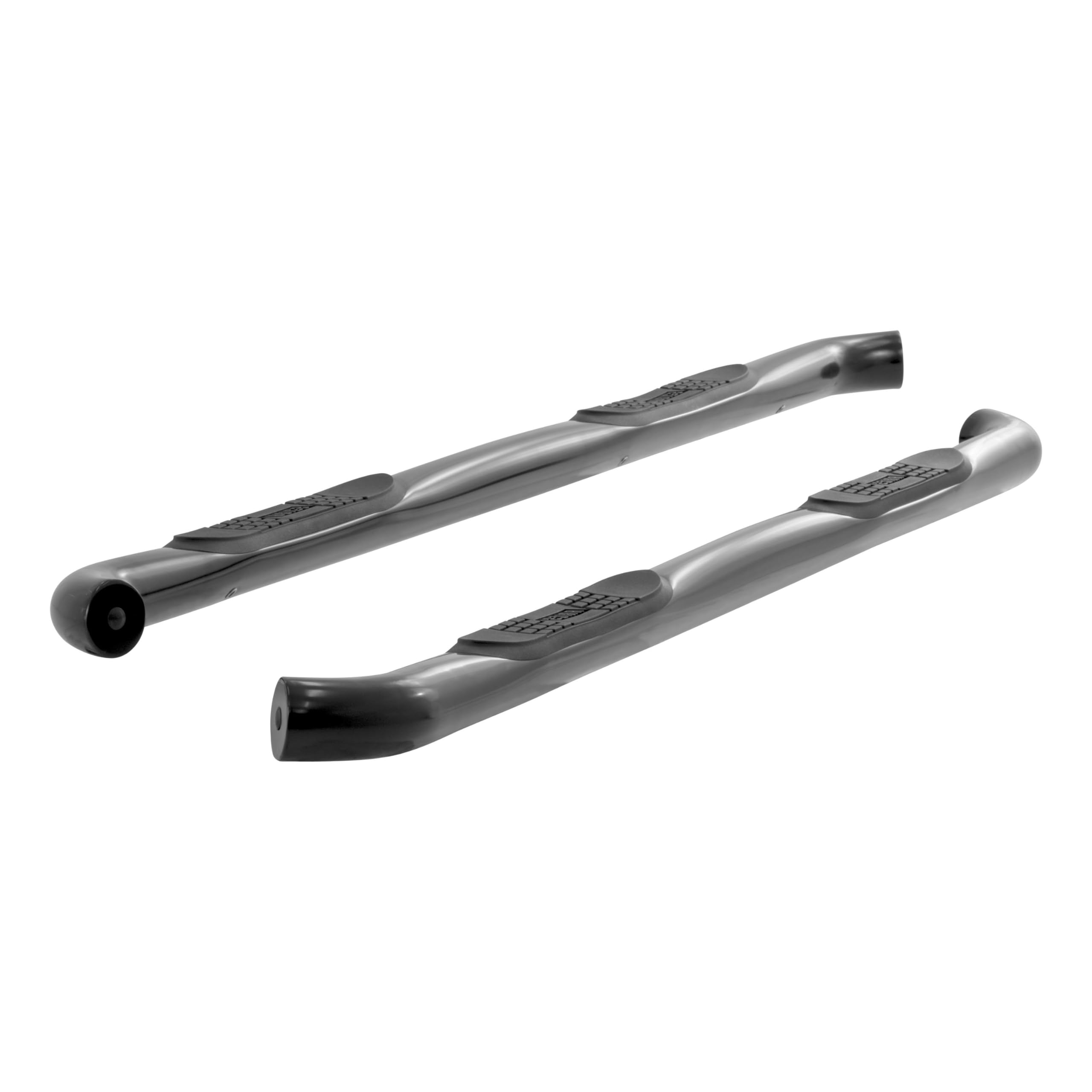 3-Inch Round ARIES Black Stainless Steel Nerf Bars, No-Drill, Fits Select Ford F-150, Lightning, F-250, F-350 Super Duty